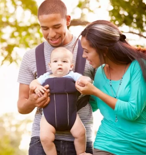 Family with a young baby