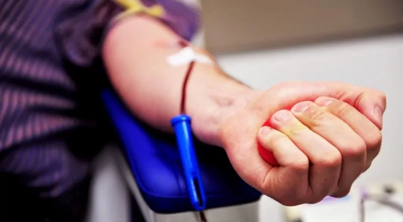 person donating bood