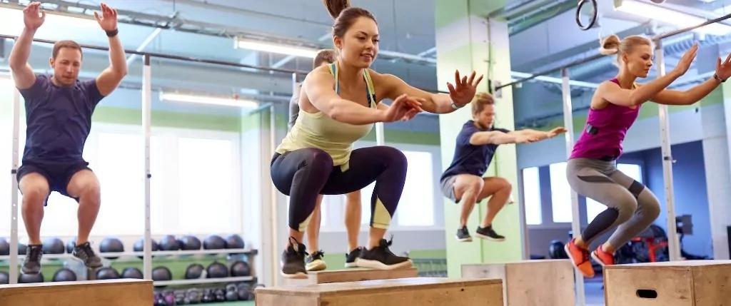 People exercising