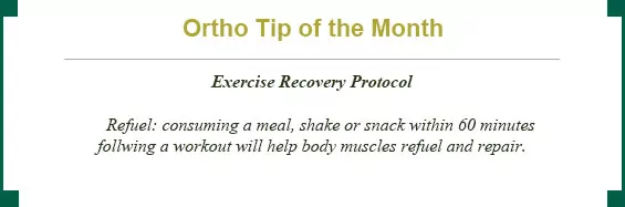 Ortho tip of the month: exercise recovery protocol