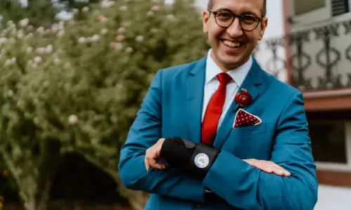 groom on wedding day