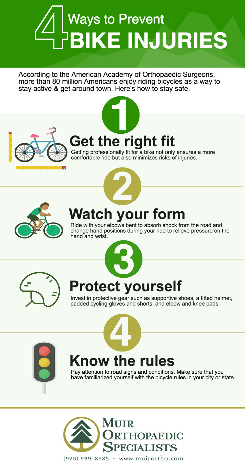 4 Ways to Prevent Bike Injuries infographic