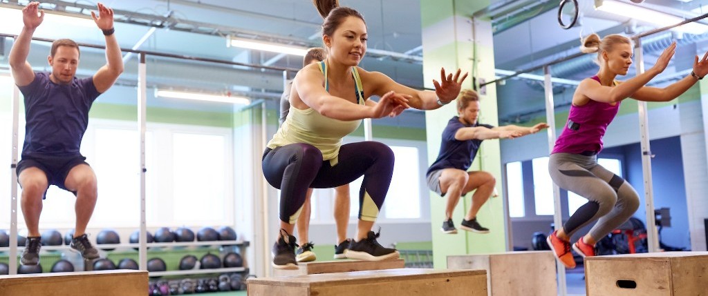 People exercising