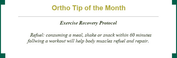 Ortho tip of the month: exercise recovery protocol