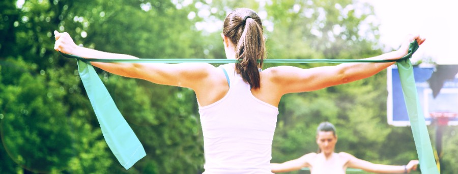 Woman stretching