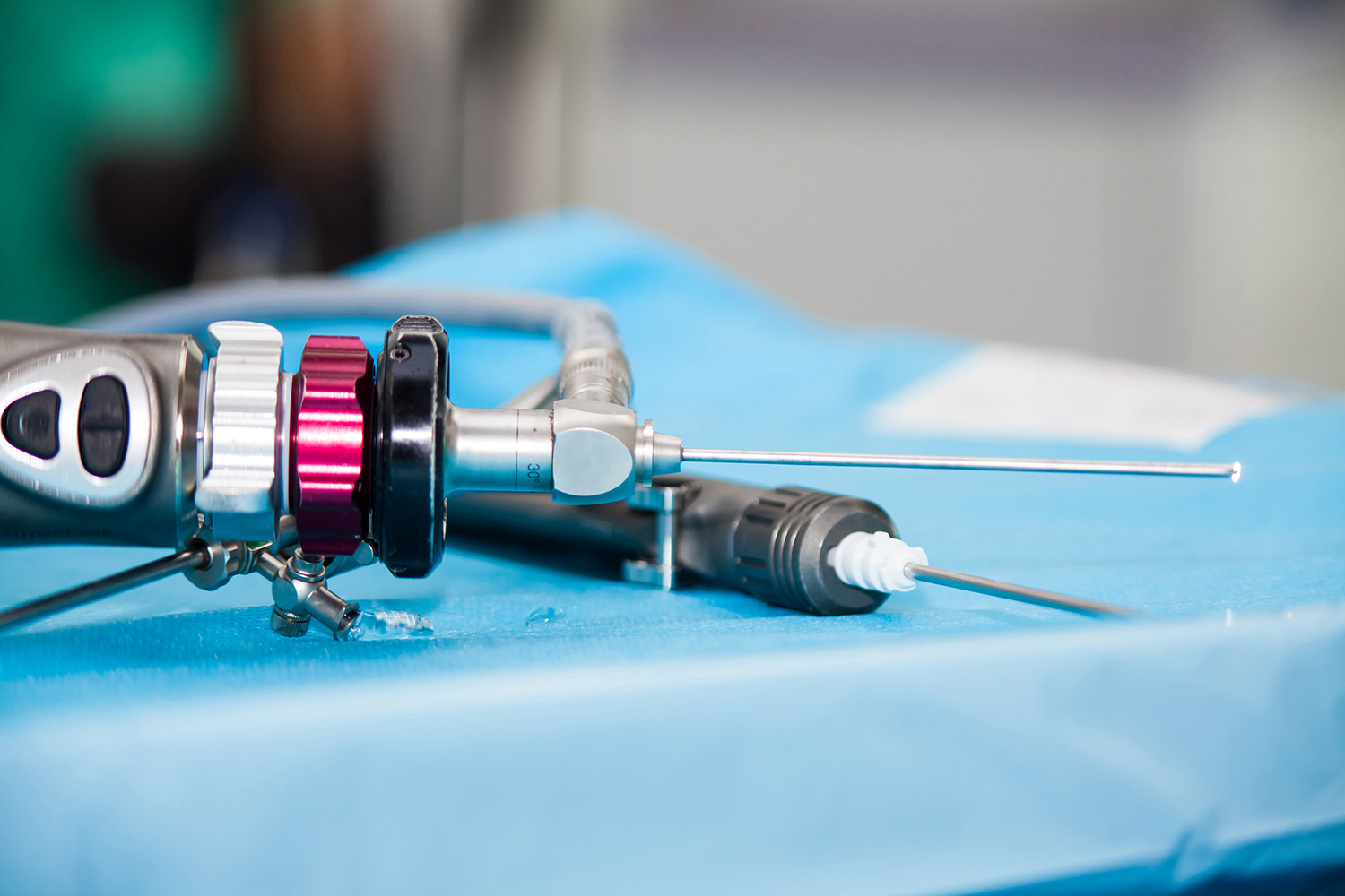 Arthroscope with light and camera